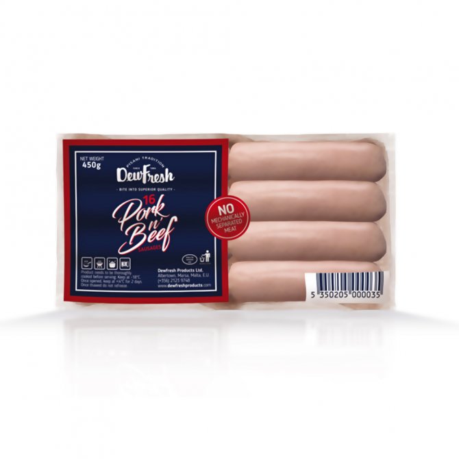Dewfresh-Pork-Beef-16-Sausages-450g