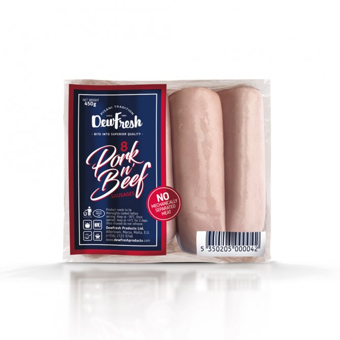 Dewfresh-Pork-Beef-8-Sausages-450g