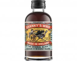 Image of Shanky's Whip 5cl miniature bottle featuring a sleek label and rich amber Irish whiskey liqueur.